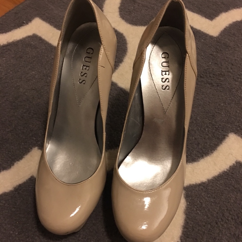 Guess Nude Color Platform Heels